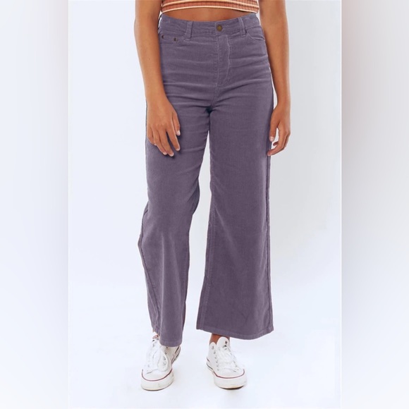 Purple Wide-legged Corduroy Pants - Picture 1 of 6
